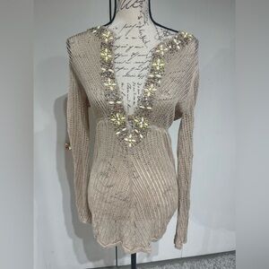Victoria's Secret Beige Beaded Swim Coverup